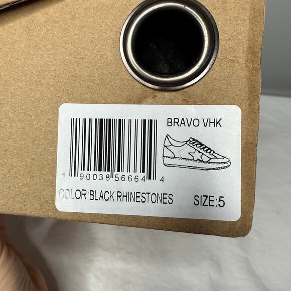 NIB | Vintage Havana Bravo Black Rhinestone Sneakers | Glam Star Sneakers - Picture 10 of 11